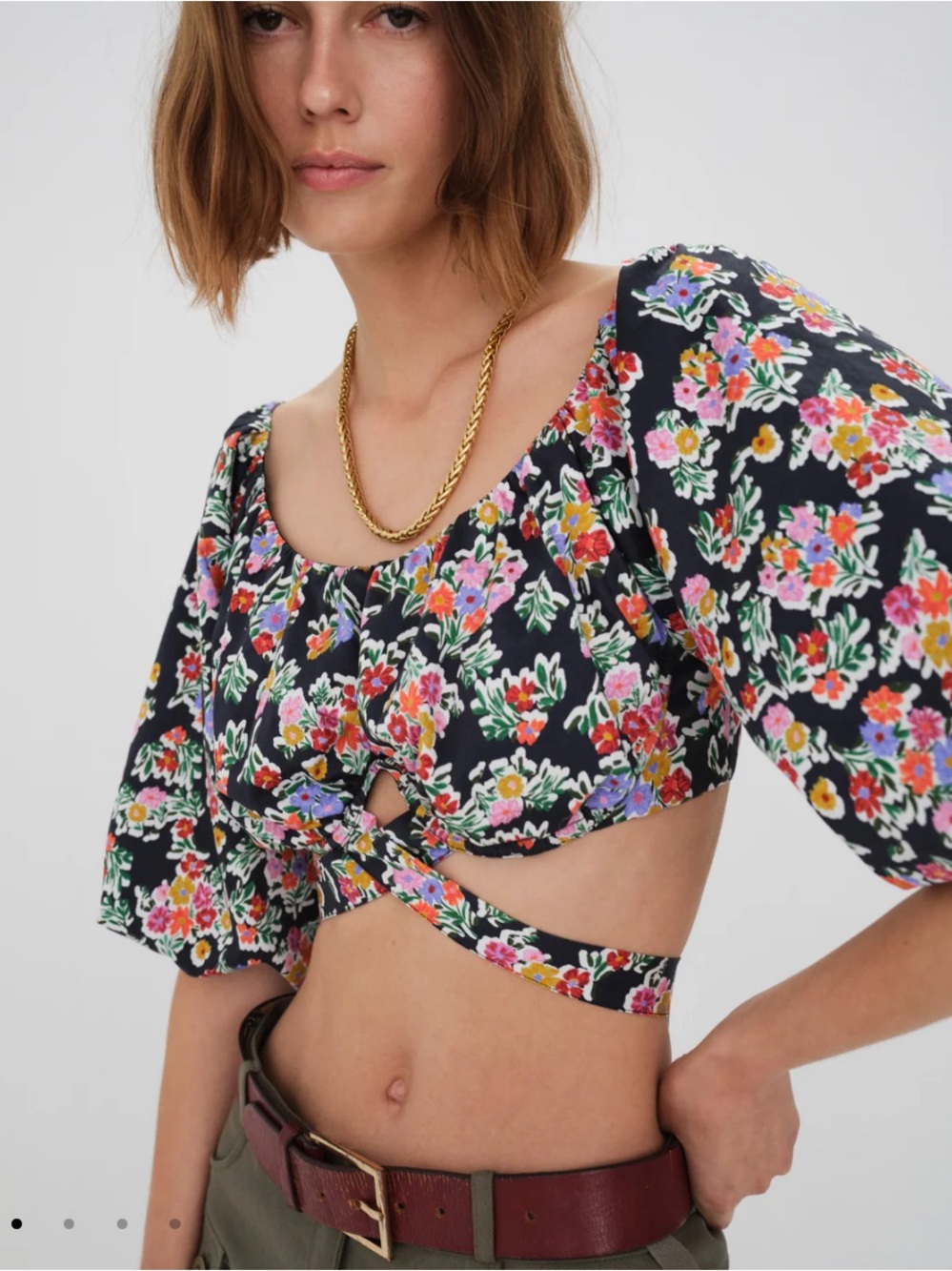 For Love & Lemons Tate Crop top NWT